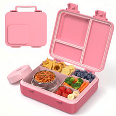 HOMEKOL boîte bento rose vue face avec poignée pratique