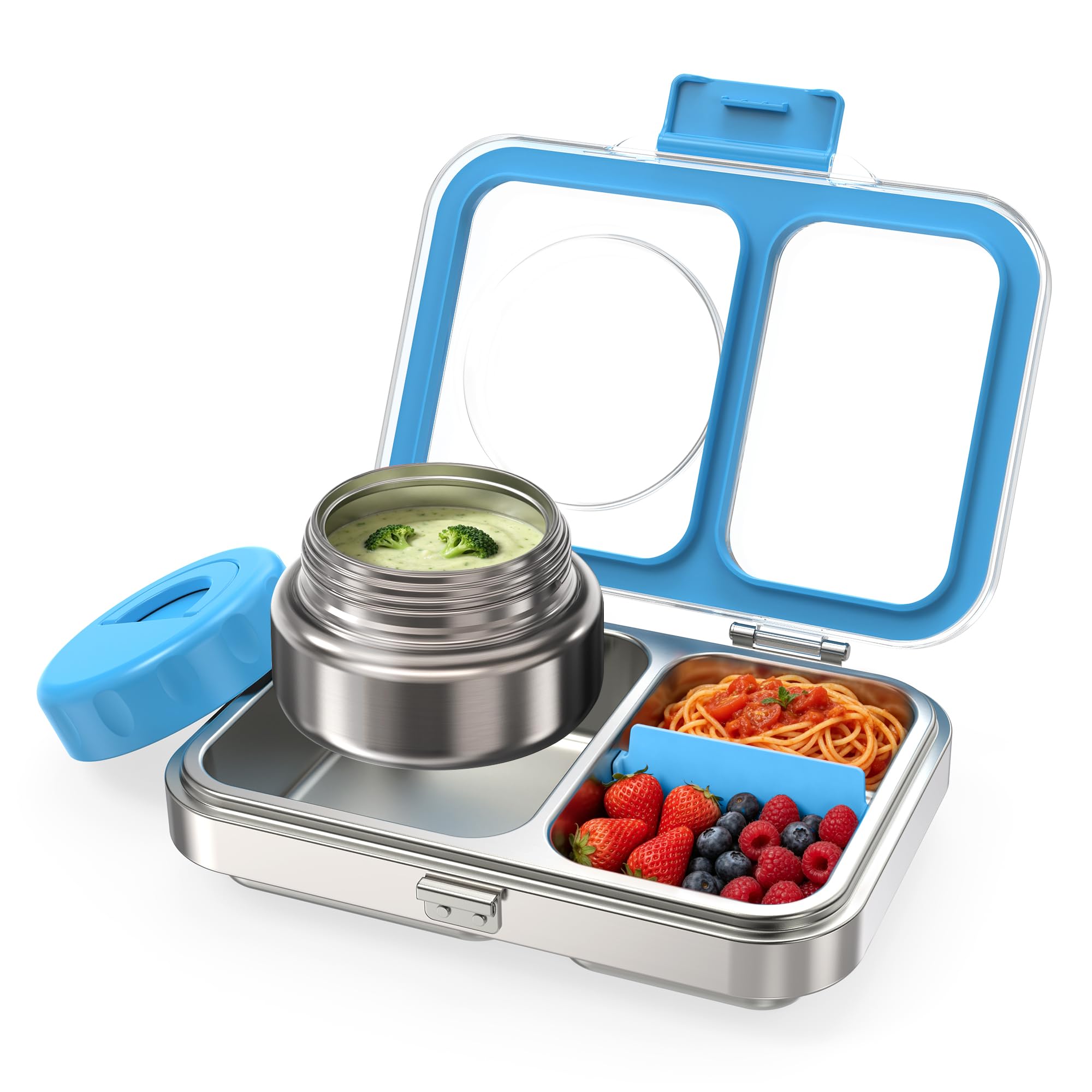 HOMEKOL boîte bento face avant bleu, design compact et robuste