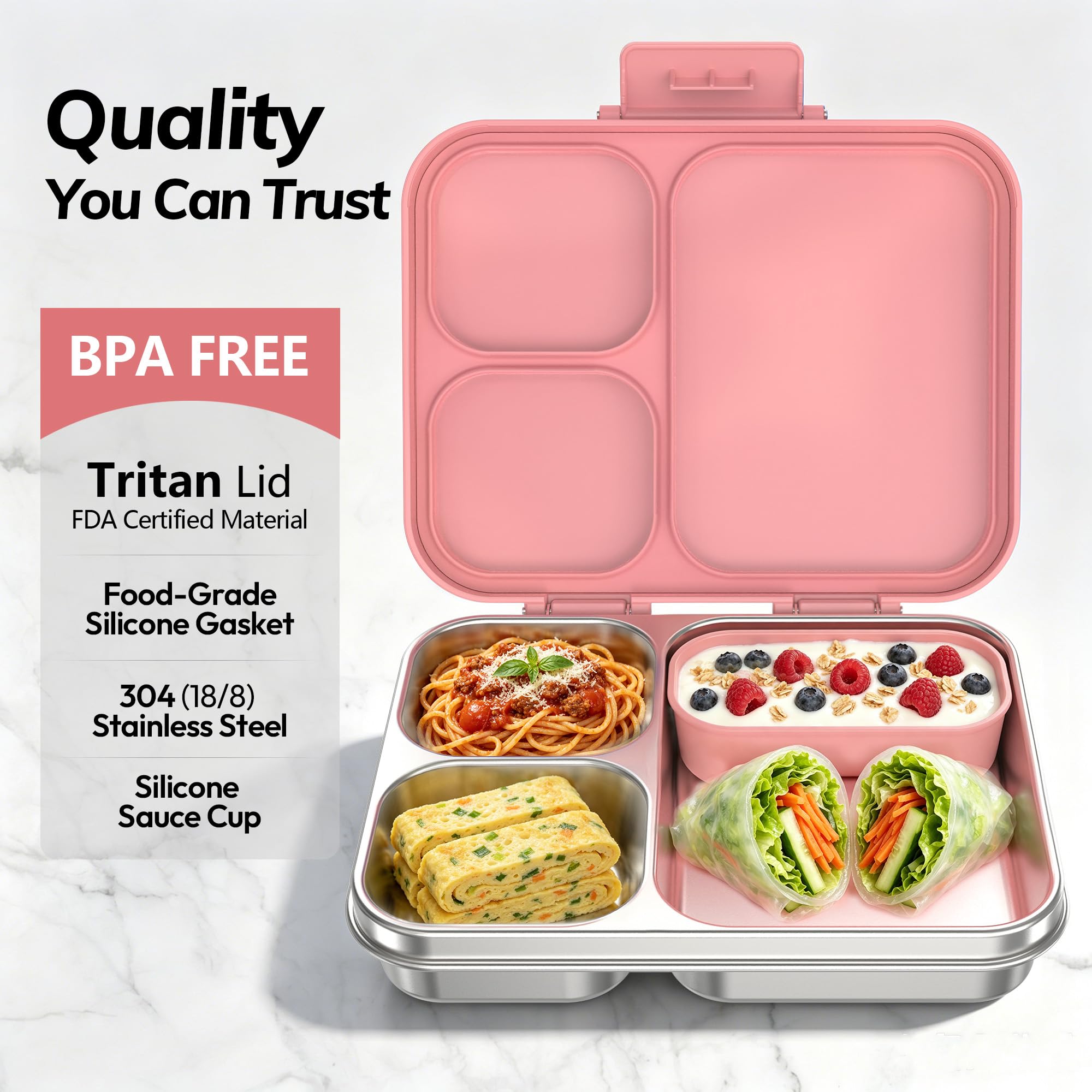 HOMEKOL boîte ouverte montrant compartiments remplis de repas