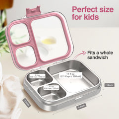 HOMEKOL boîte ouverte avec sandwich et fruits, maintien des portions