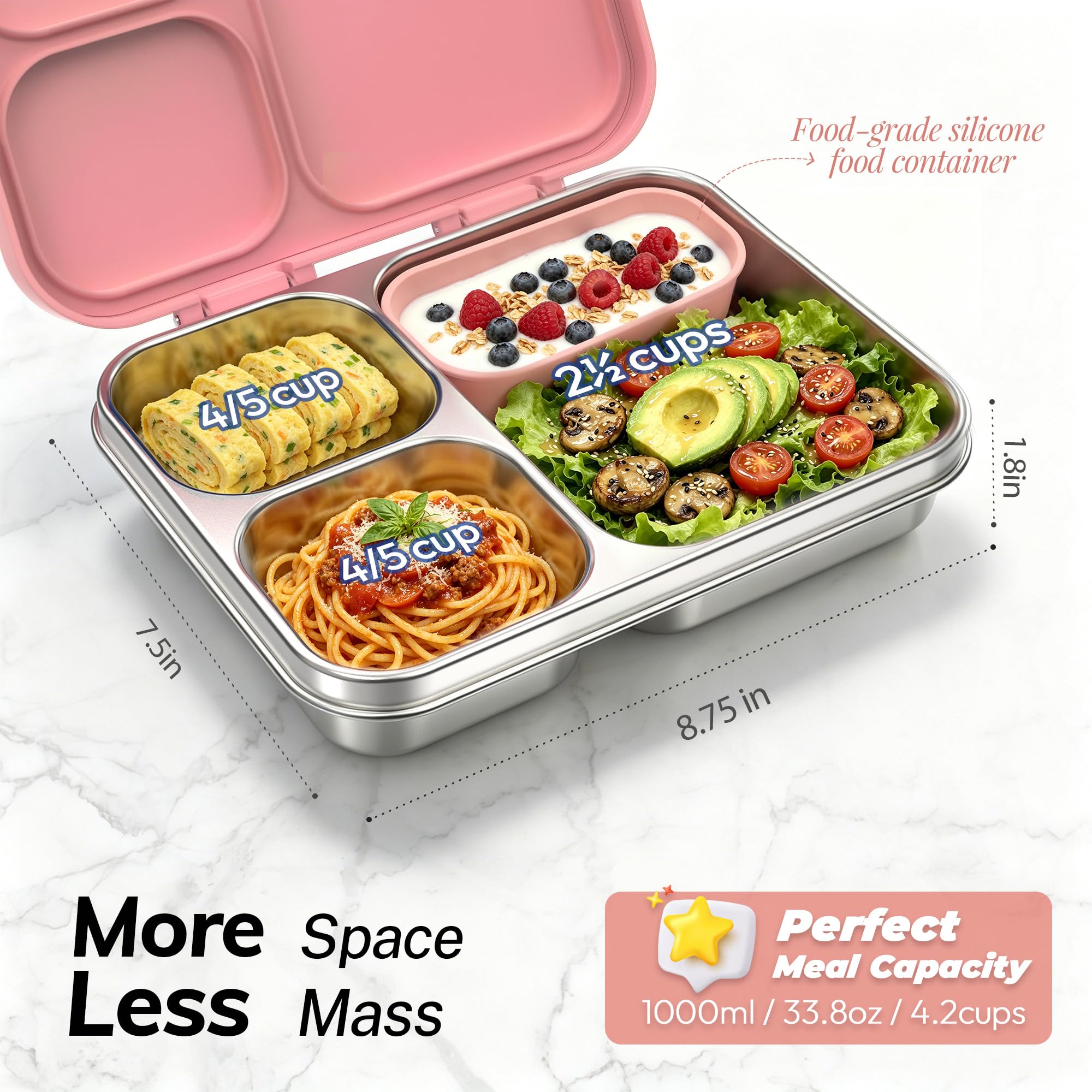 HOMEKOL détail plateau inox 18/8 solide pour aliments sûrs