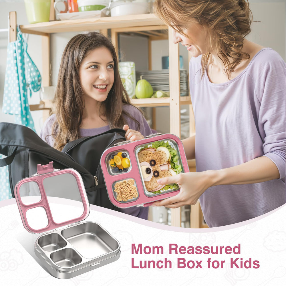HOMEKOL plateau inox trois compartiments pour portions séparées