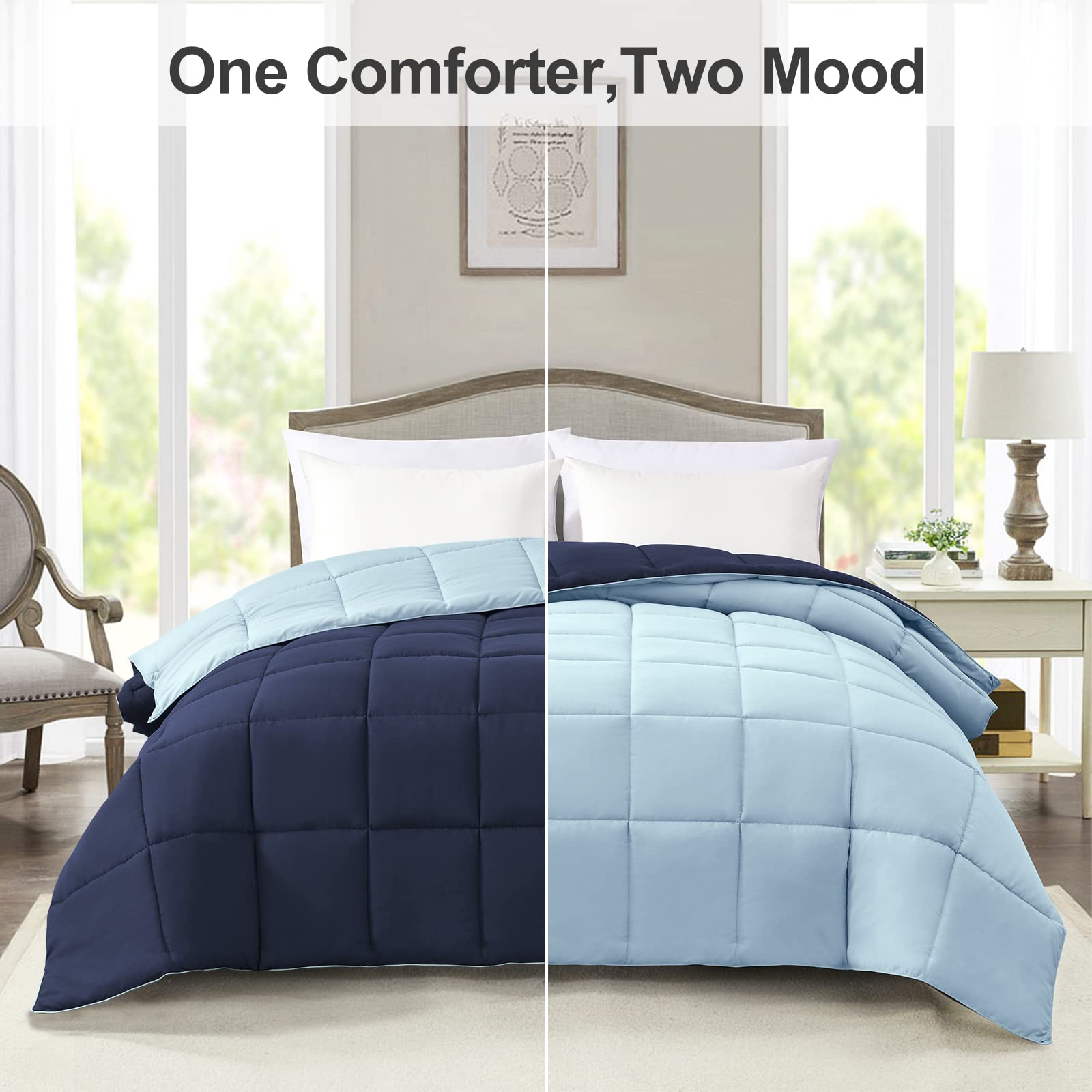 Homelike Moment face bleu marine réversible pour un style élégant et sobre
