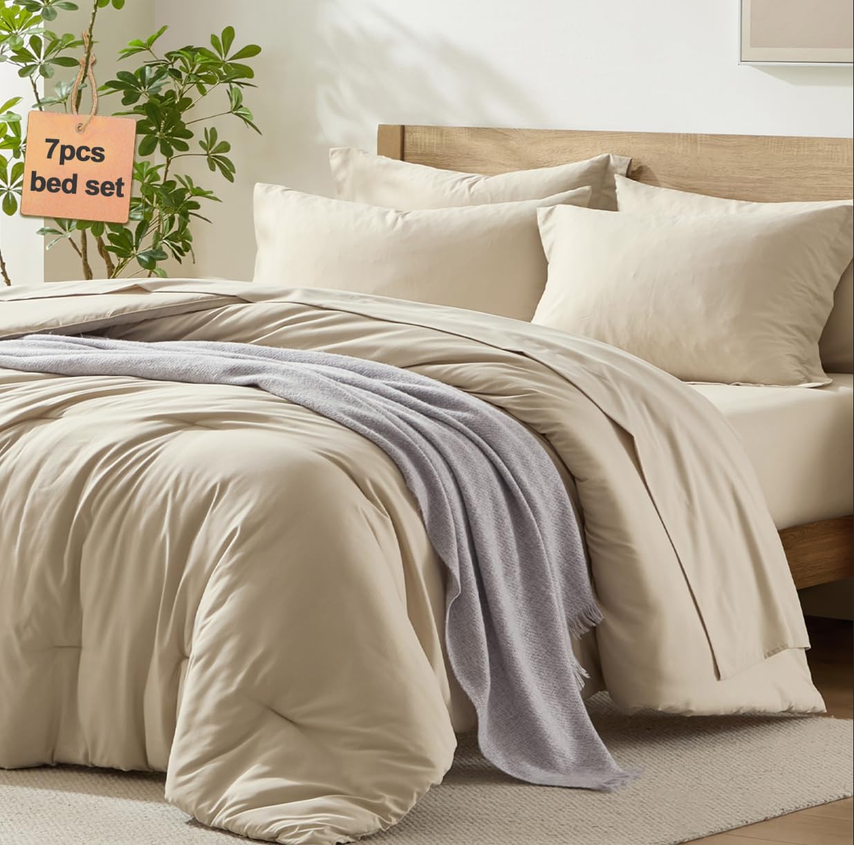 Homelike Moment vue frontale de la couette beige montrant confort et style
