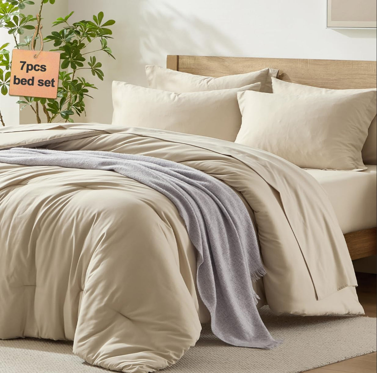 Homelike Moment vue frontale de la couette beige montrant confort et style