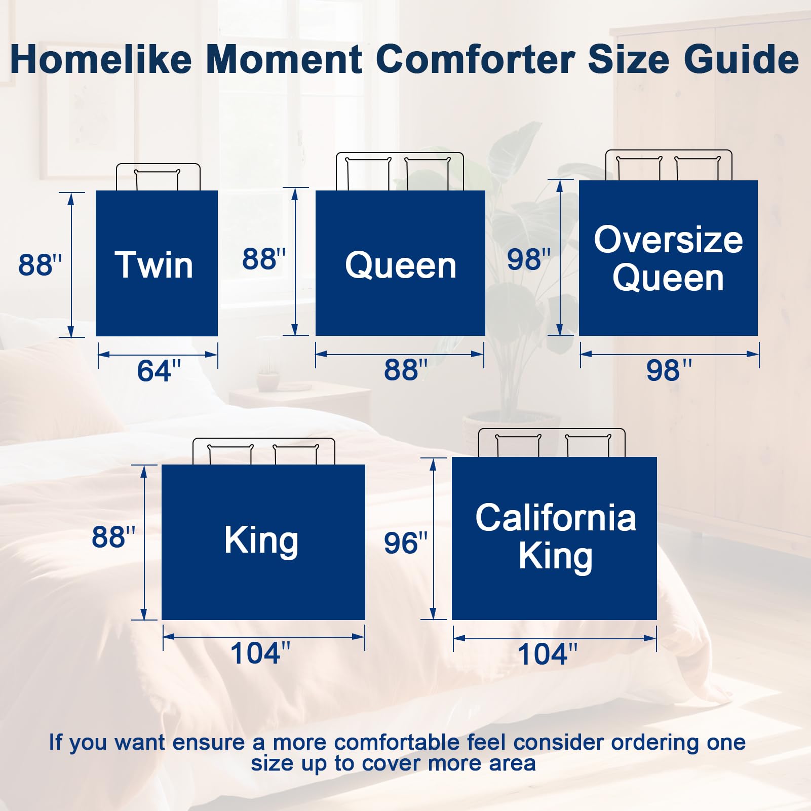Homelike Moment comparaison de taille queen pour voir proportions exactes