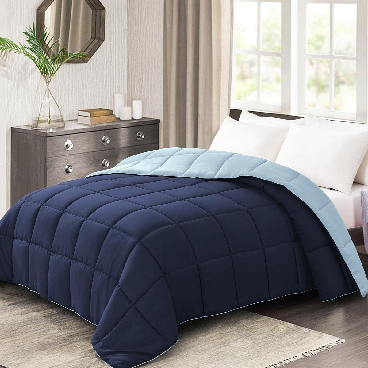 Homelike Moment couette sur lit montrant couverture et finition, confort visible