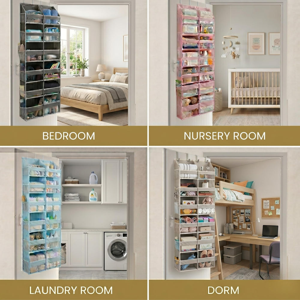 HOMELUX THEORY organisateur en usage avec chaussures et sacs, organisation pratique