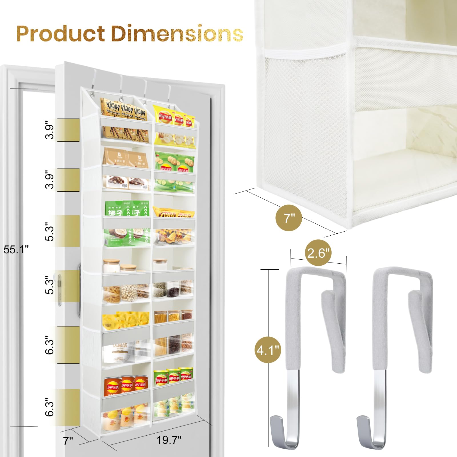 HOMELUX THEORY poches frontales multitailles, rangement organisé et accessible