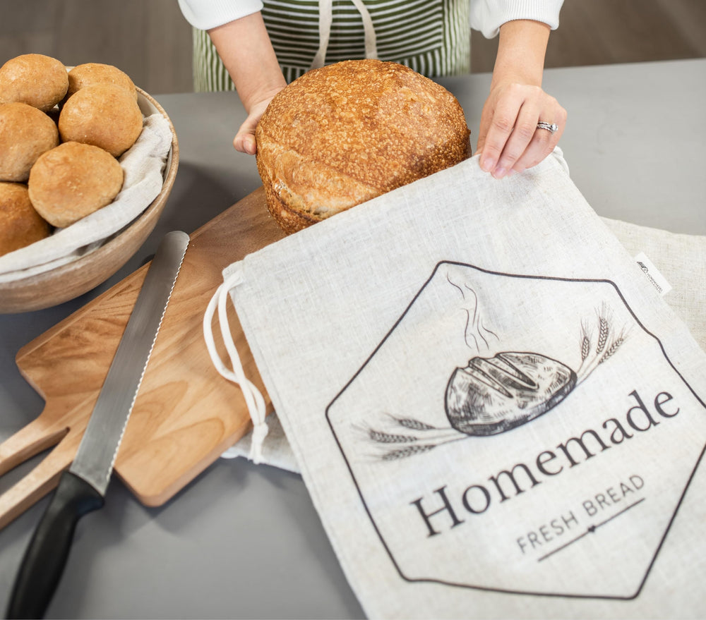 HOMEMAKERS HARMONY sac en usage sur plan de travail préservant croûte et mie