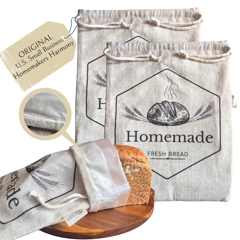 HOMEMAKERS HARMONY vue avant du lot de deux sacs gardant le pain frais