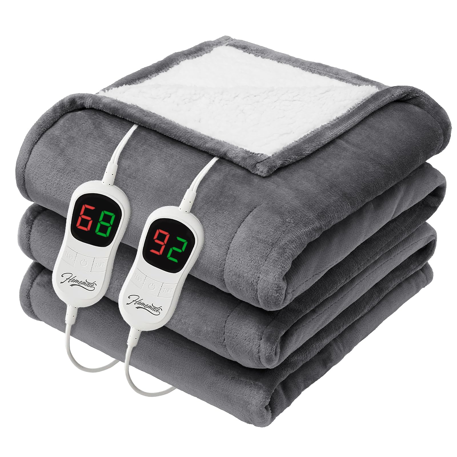 Homemate couverture chauffante face entière montrant chaleur et confort