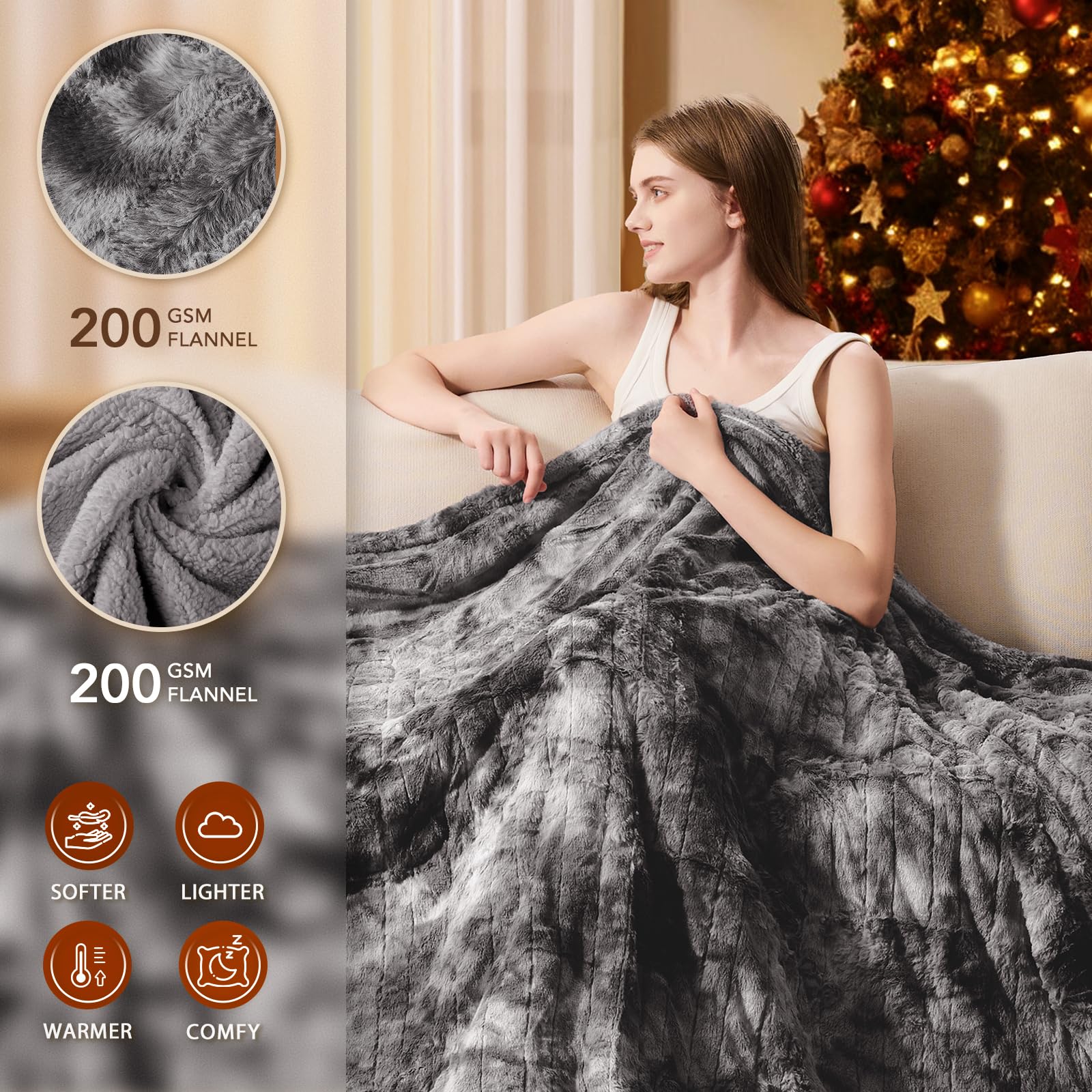 Homemate couverture revers sherpa moelleux offrant isolation et confort