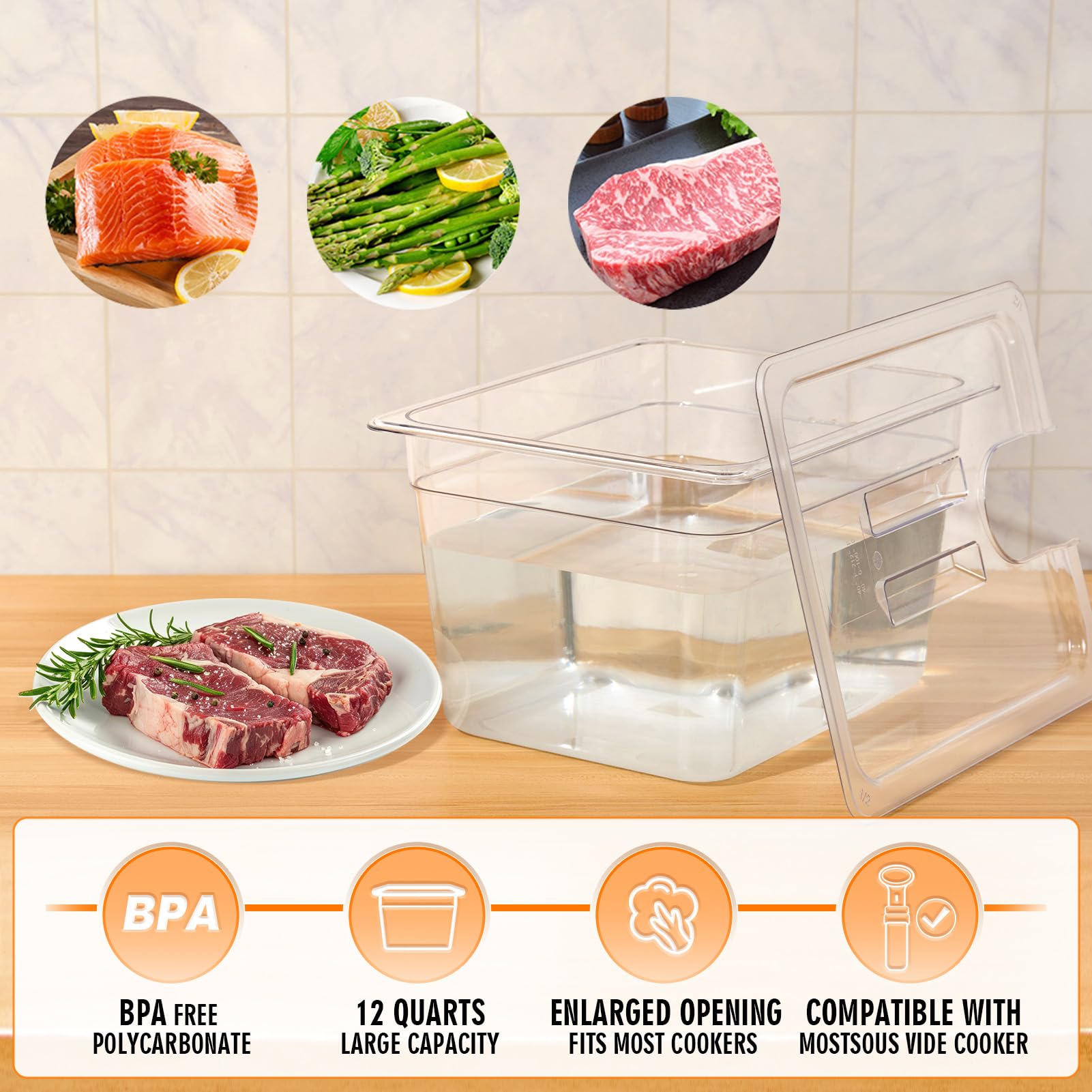 homenote bac en usage avec circulateur Anova pour cuisson sous vide stable