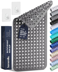 Homerella tapis de bain face avant montrant emballage et dimensions pratiques