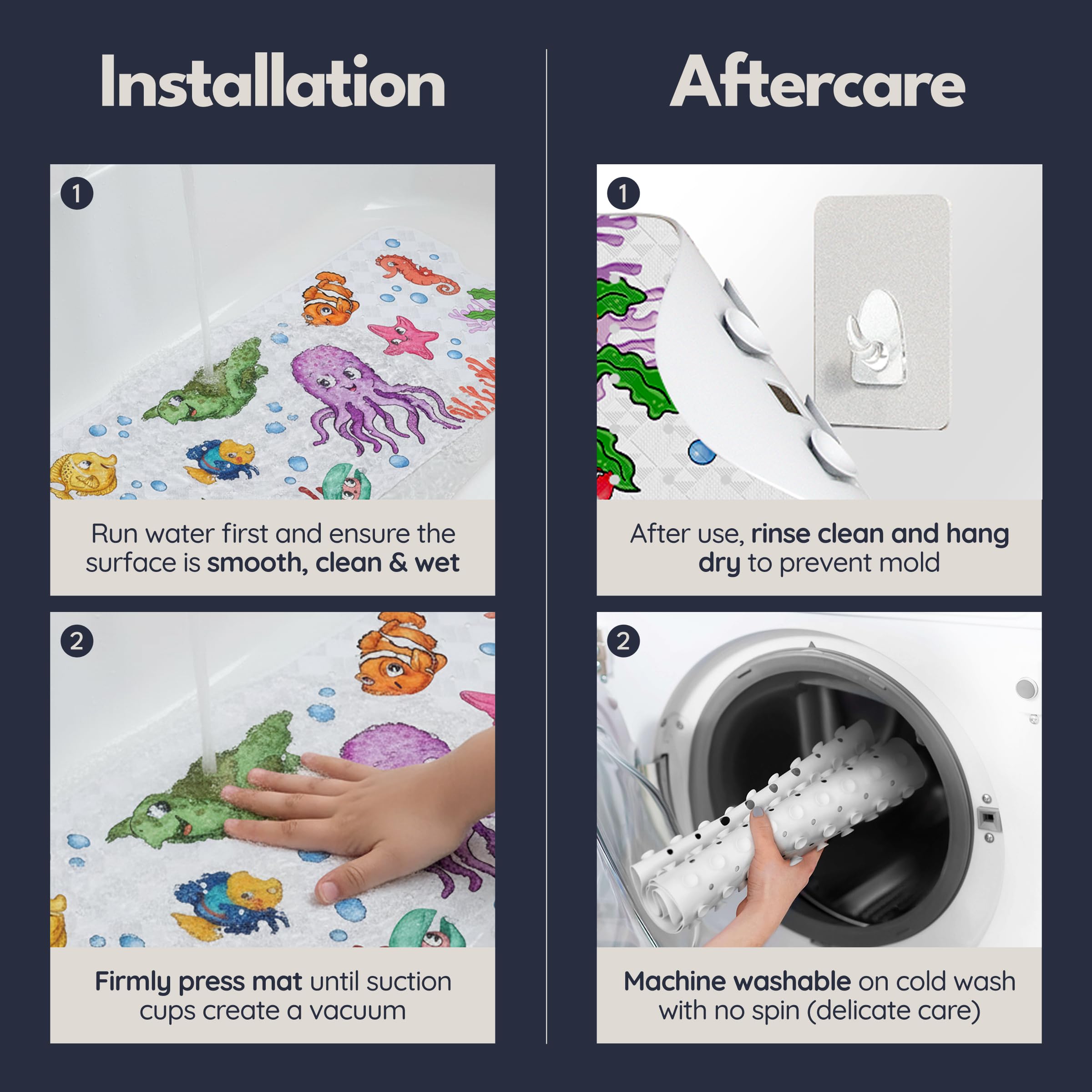 Homerella tapis en situation dans salle de bain moderne sécurise bain
