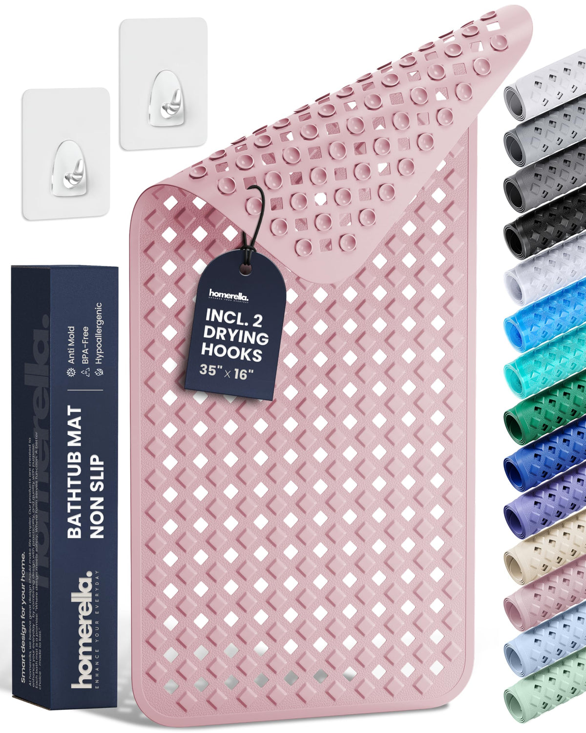 Homerella tapis face avant montrant design antidérapant et sécurité