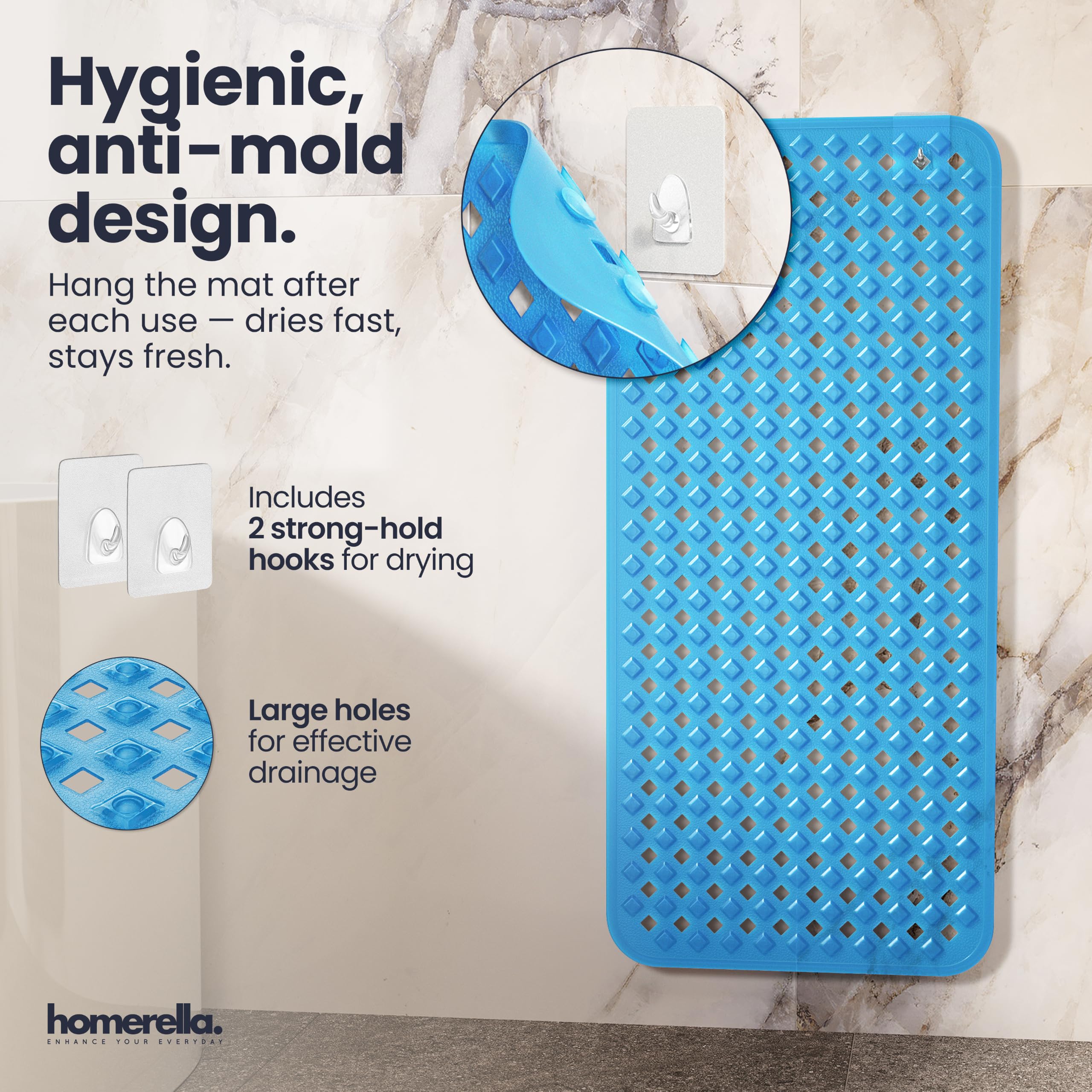 Homerella perforations larges facilitant le drainage et séchage rapide
