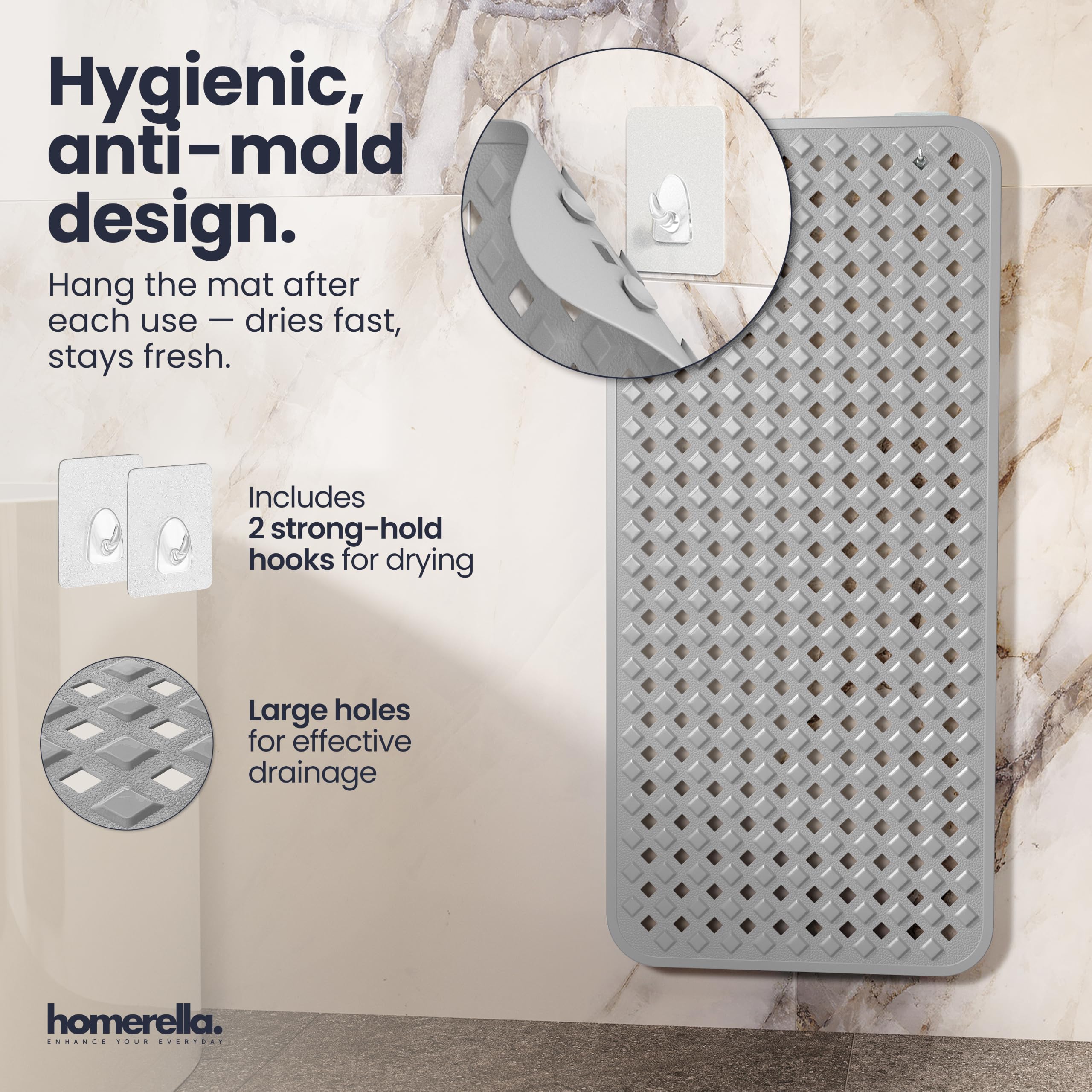 Homerella perforations larges permettant un drainage rapide de l’eau