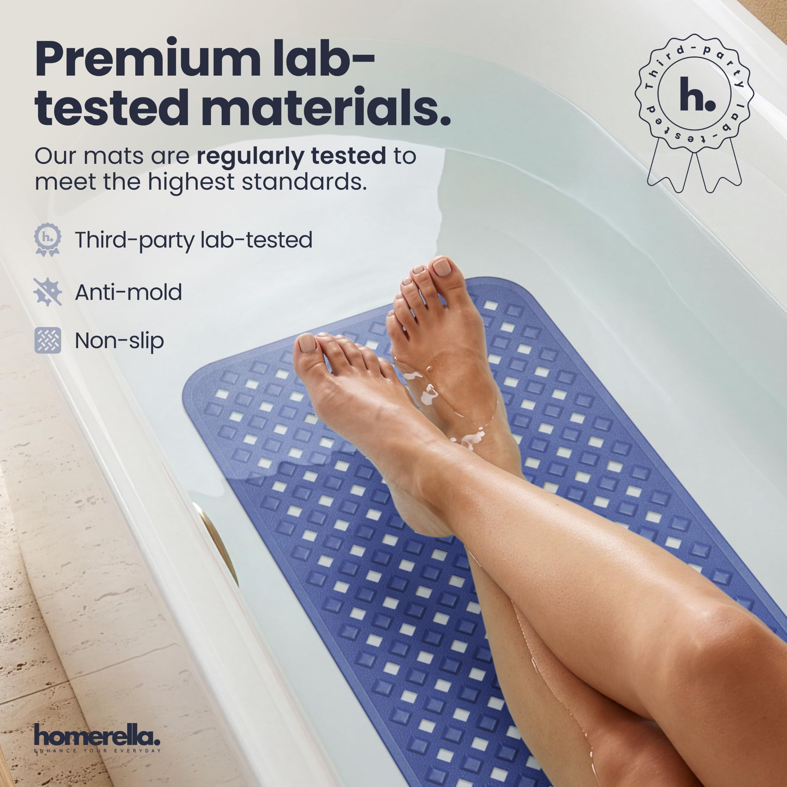Homerella tapis suspendu sur crochet montrant stockage et séchage faciles