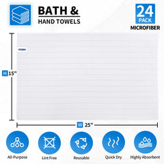 HOMERHYME serviette blanche vue de face, design propre et élégant