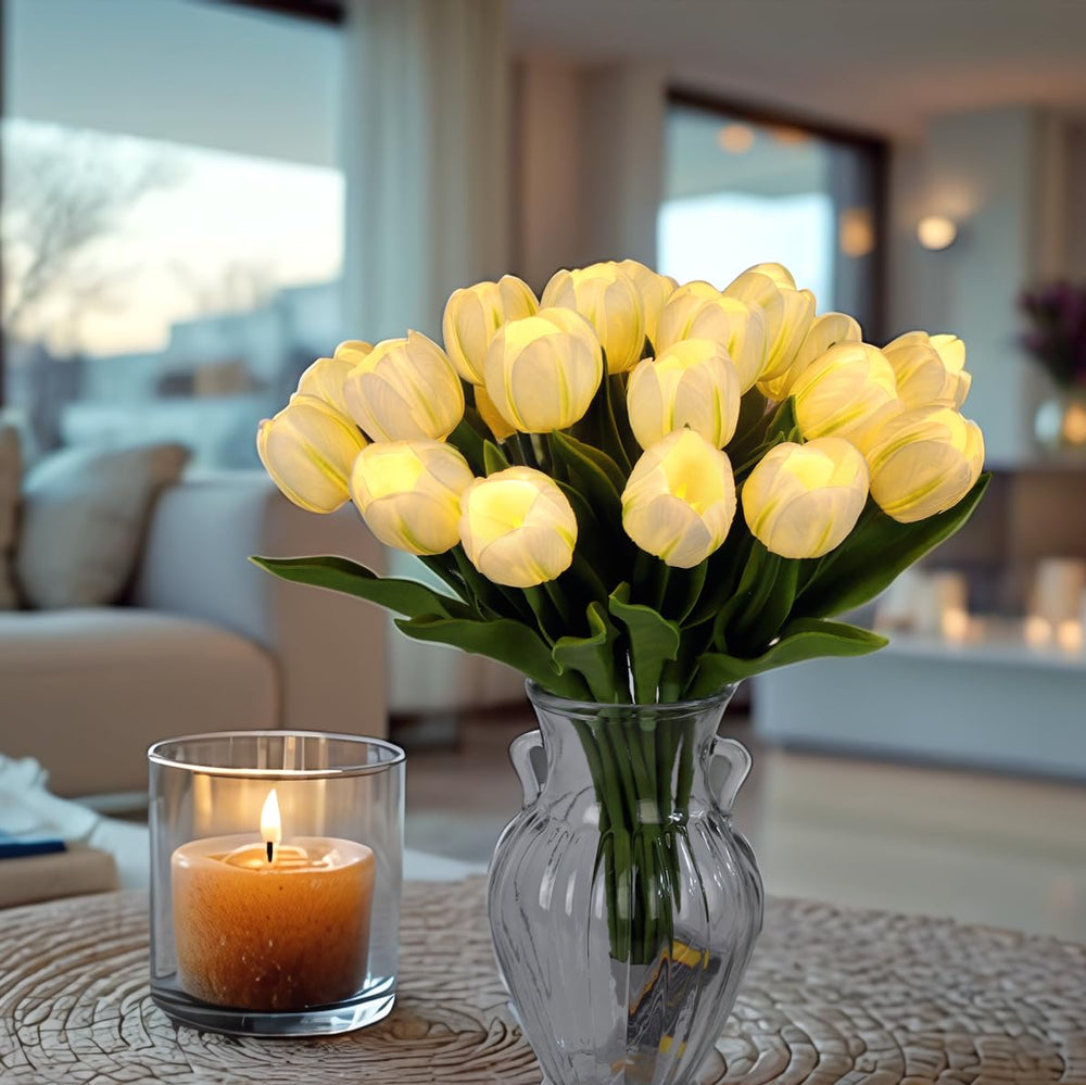 HOMESEASONS bouquet blanc disposé dans un vase pour décoration