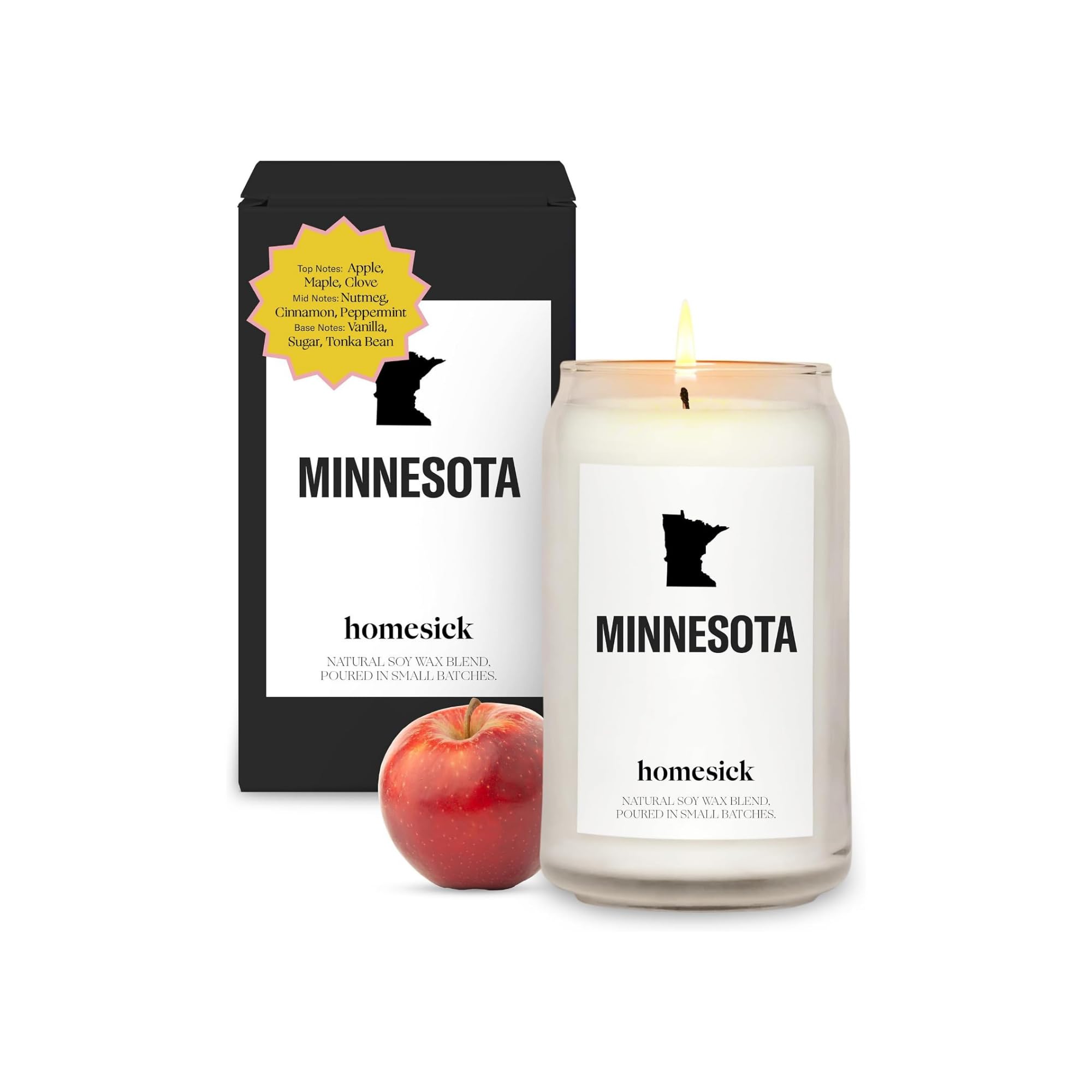 Homesick bougie Minnesota face avant montrant le pot et la couleur, idéal pour décoration