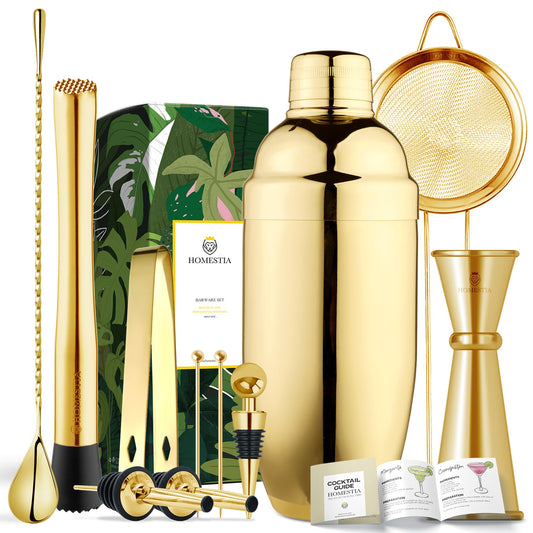 Homestia coffret cadeau doré montrant l'emballage et le guide de recettes