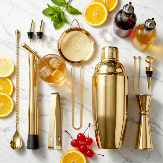 Homestia shaker 24oz doré en acier 304 avec finition miroir brillante et stabilité