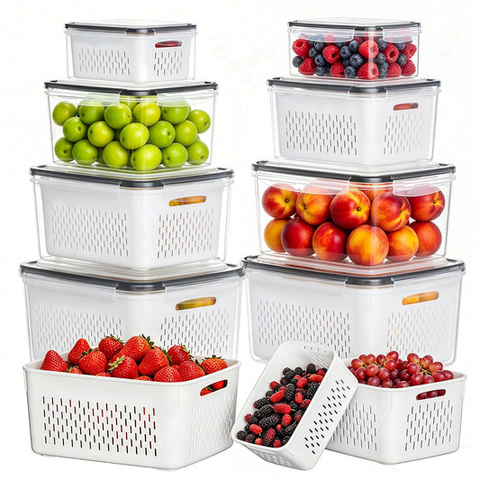 HOMETALL vue avant des boîtes empilées pour organisation frigo