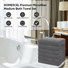 HOMEXCEL serviette accrochée dans une salle de bain soulignant séchage rapide