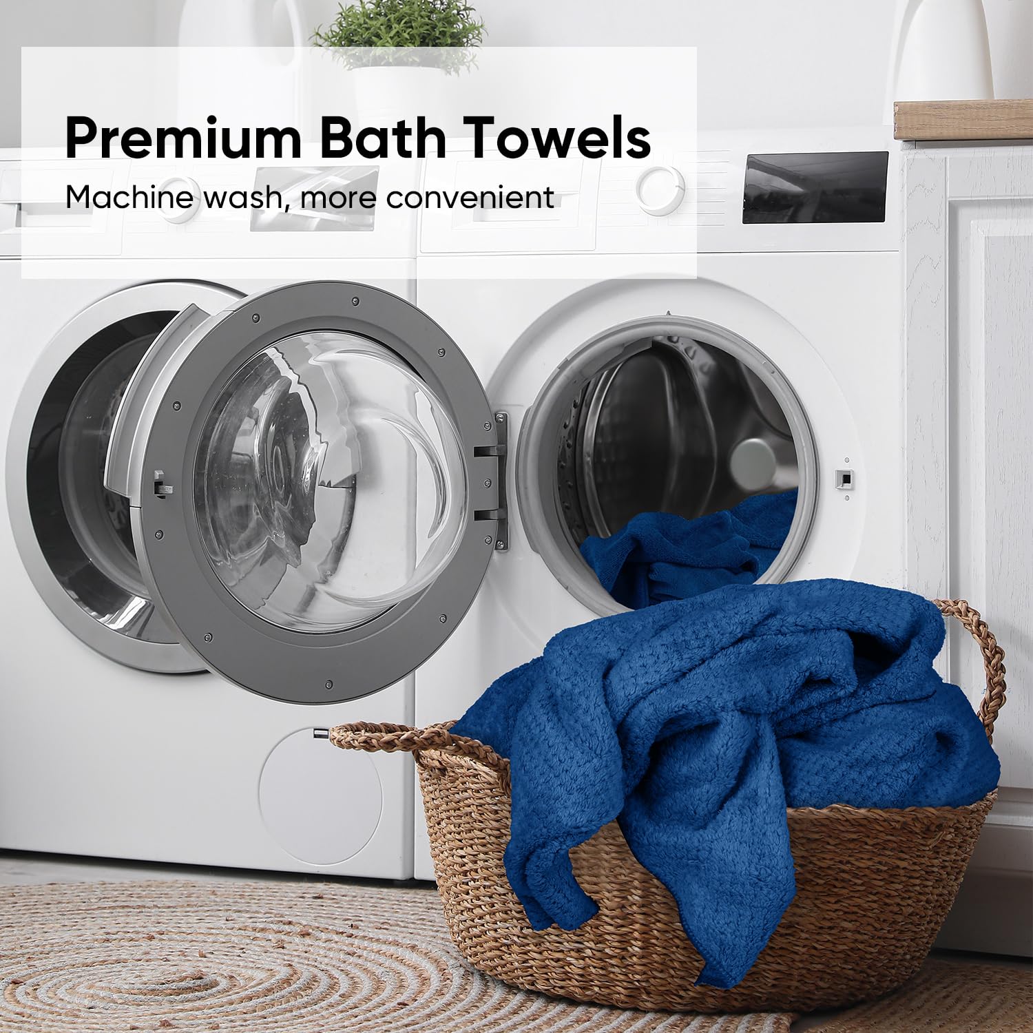 HOMEXCEL ensemble de six serviettes présenté en styling, idéal pour hôtels