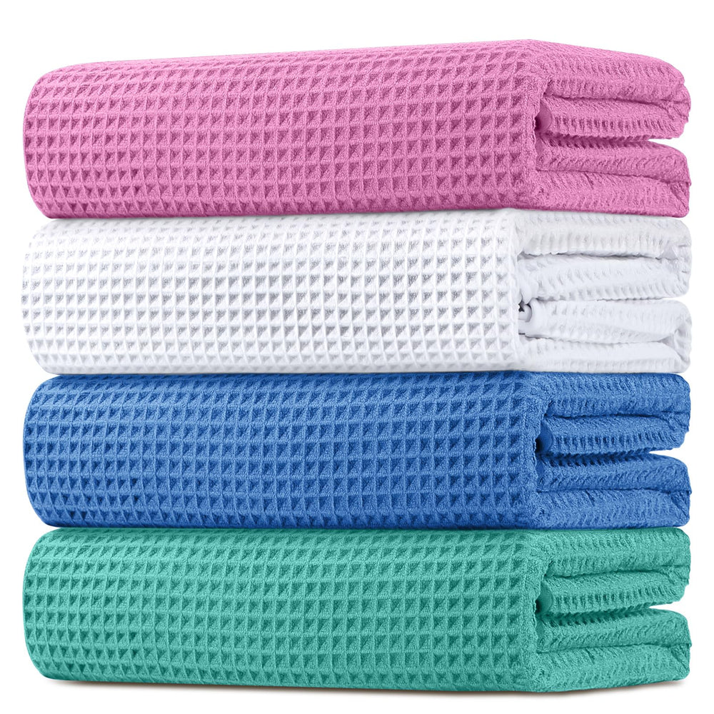 HOMEXCEL serviette gaufrée en lot de quatre, apparence soignée et gain de place
