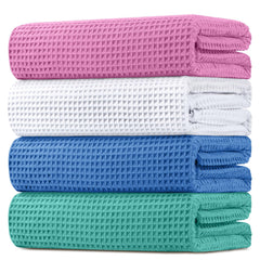 HOMEXCEL serviette gaufrée en lot de quatre, apparence soignée et gain de place
