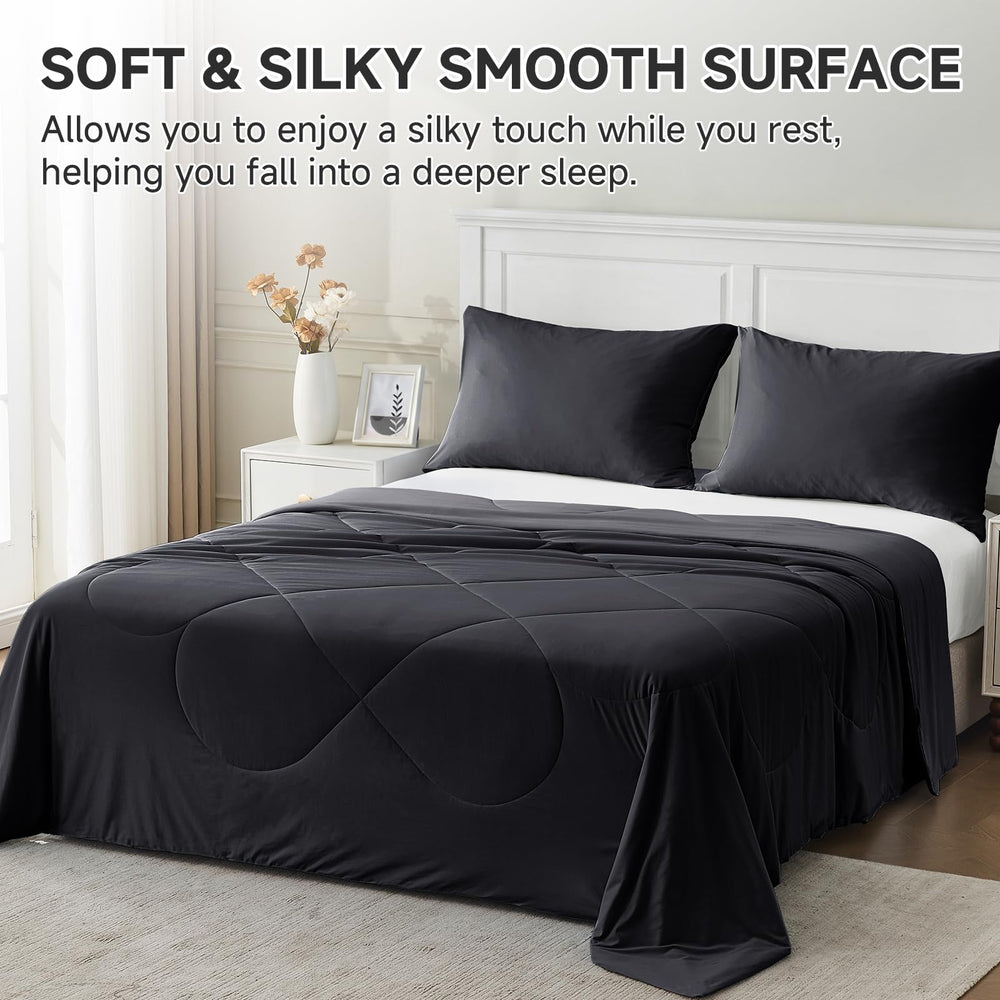 HOMFINE couette à côté d'une règle, comparaison de taille pratique