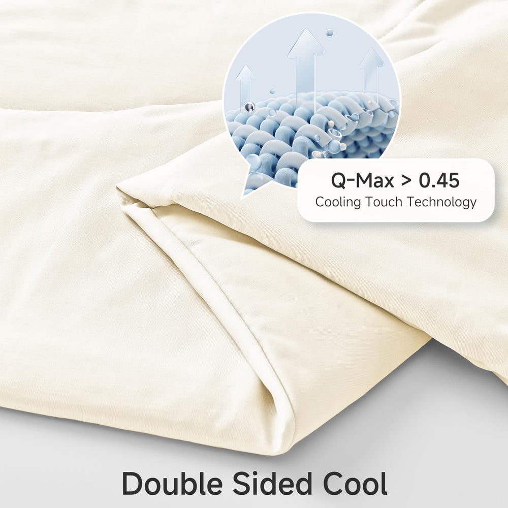 HOMFINE couette en usage sur lit garantissant une nuit plus fraîche