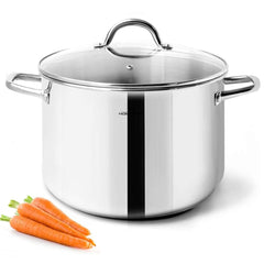 HOMICHEF cocotte 6 quart face avant montrant finition miroir et élégance
