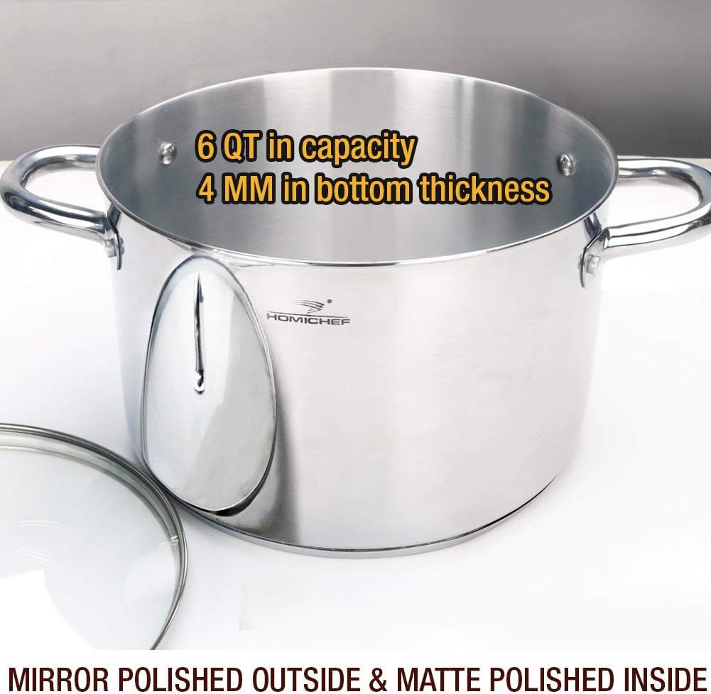 HOMICHEF détail base 4mm montrant stabilité et conduction thermique