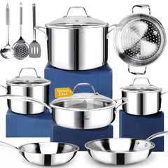 HOMICHEF ensemble 14 pièces vue frontale et utilité professionnelle