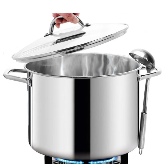 HOMICHEF faitout 12QT face avant élégant et capacité pour grandes préparations