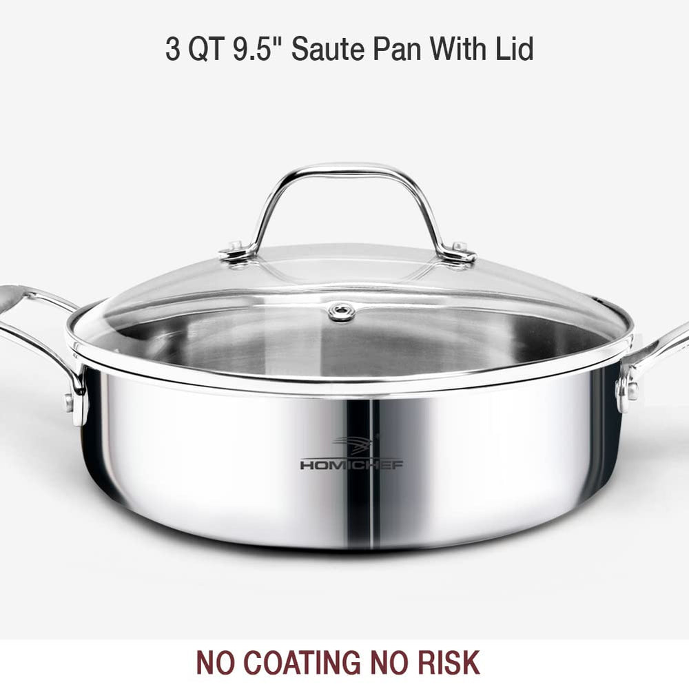 HOMICHEF batterie sur plaque induction pour cuisson homogène