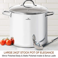 HOMICHEF marmite 24 qt en cuisson avec ingrédients, idéal pour grandes portions