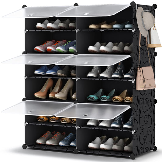 HOMIDEC meuble face avant montrant 24 paires et gain d'espace