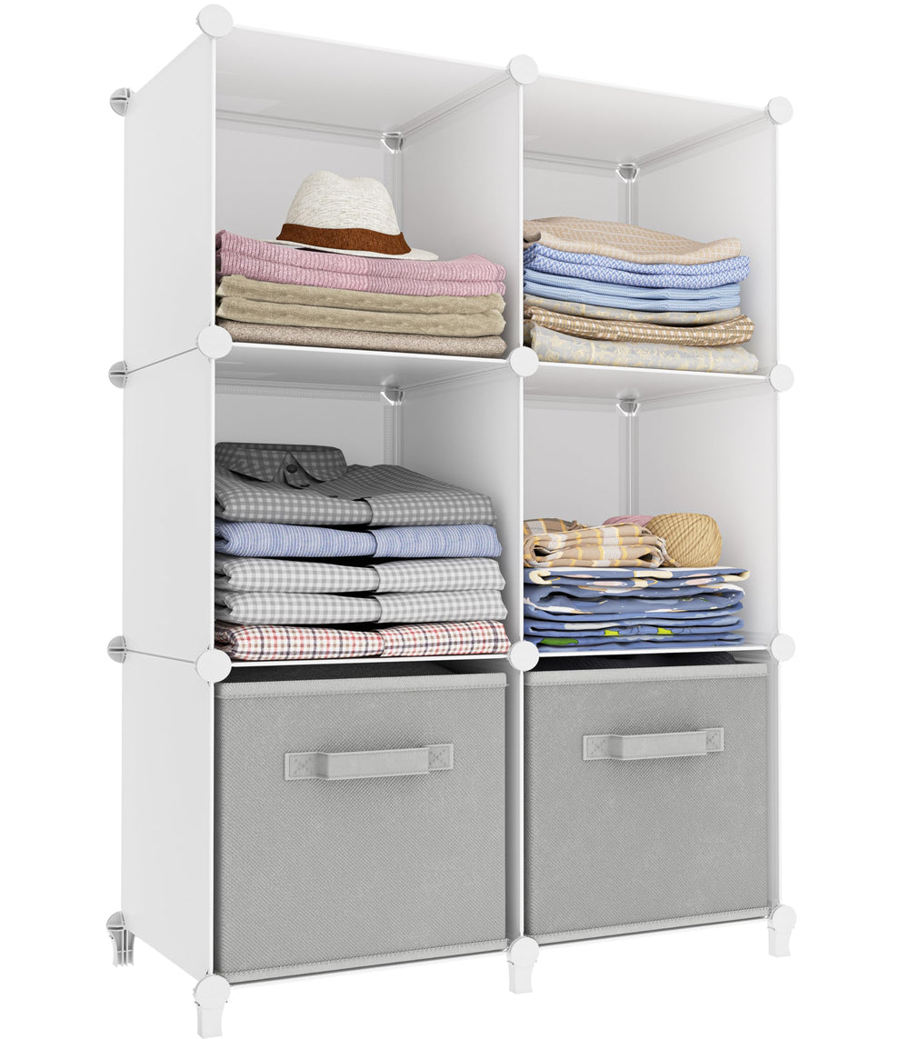 HOMIDEC vue avant de l'organisateur 6 cubes, gain de rangement immédiat