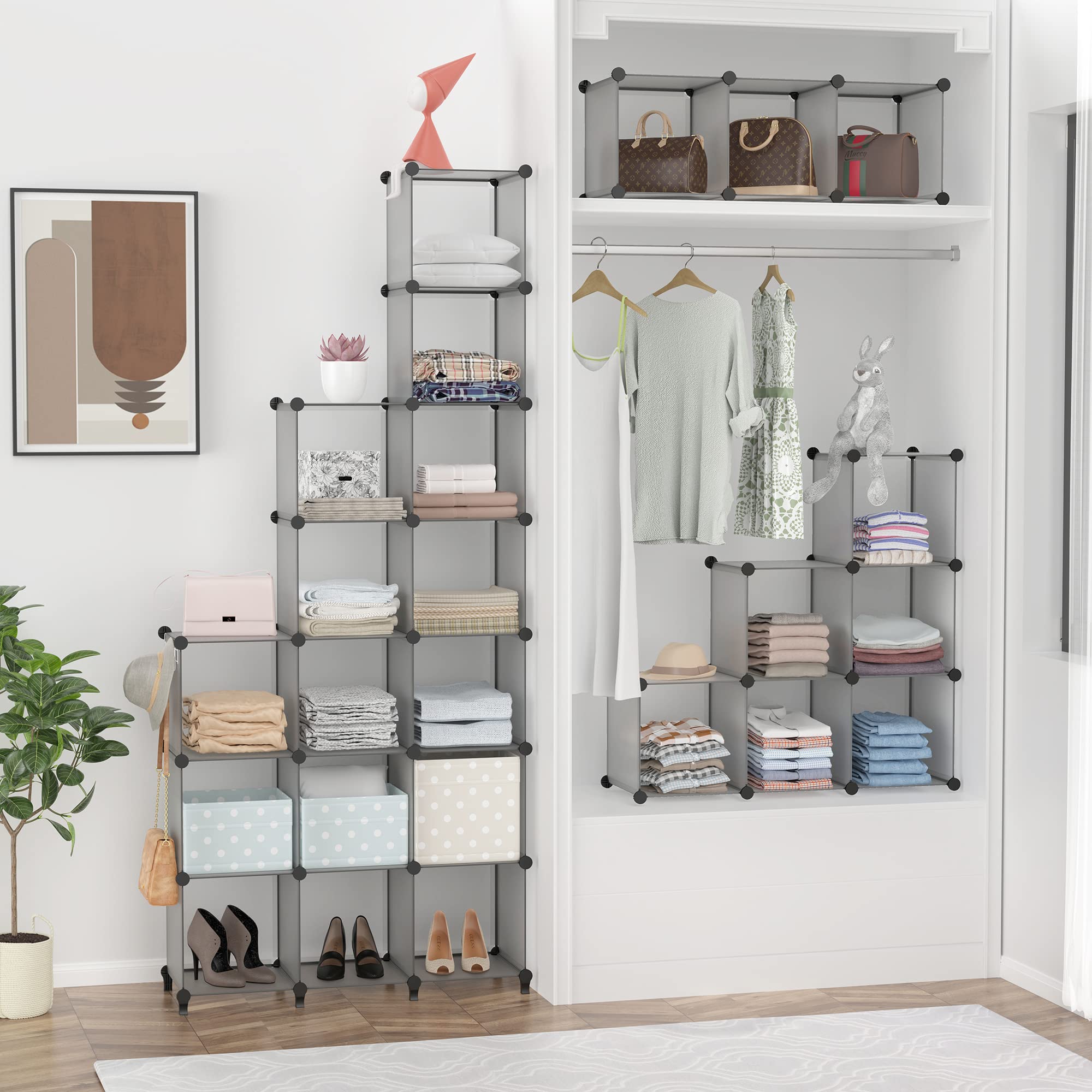 HOMIDEC organisateur avec paniers et livres pour rangement organisé