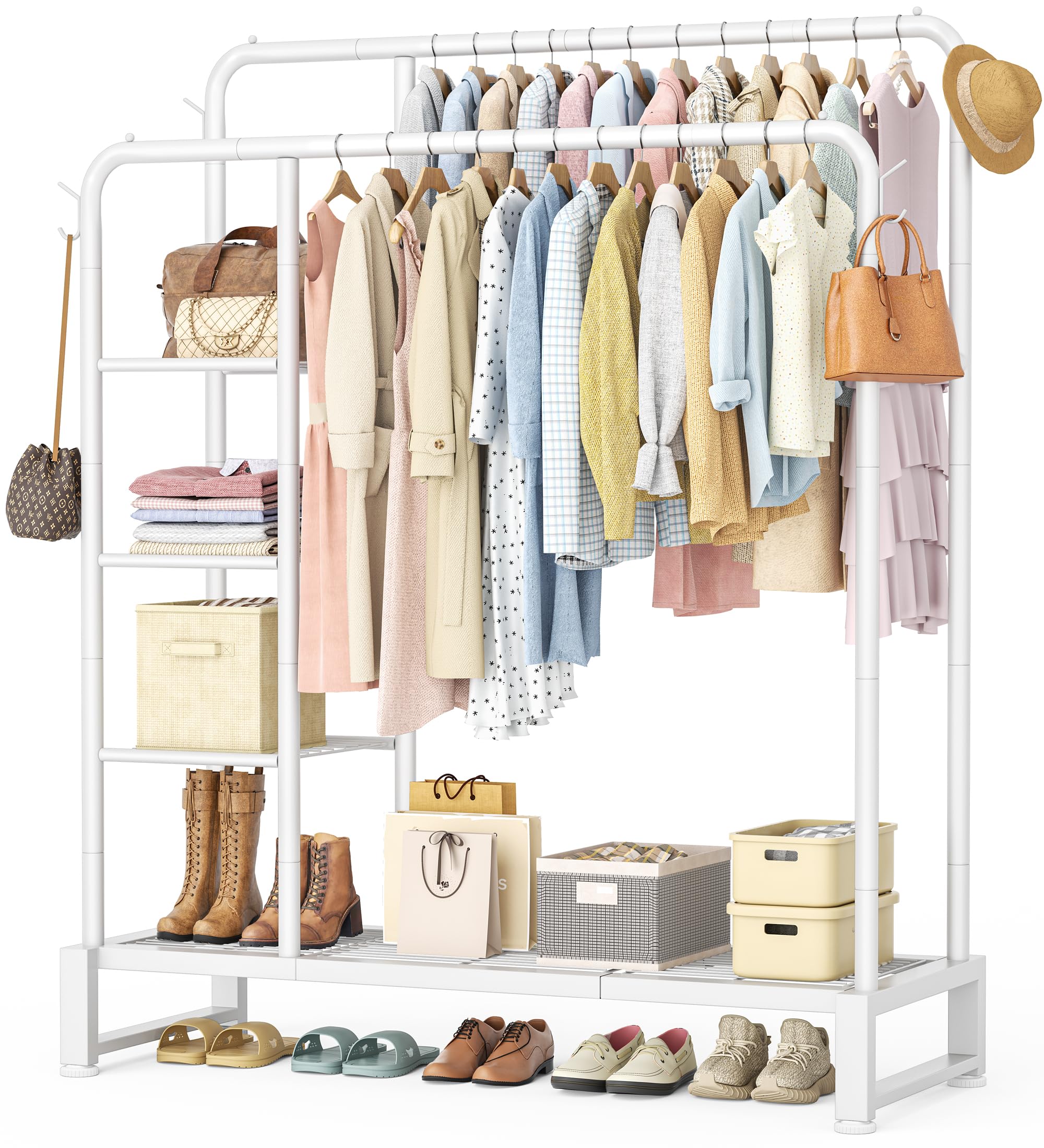 HOMIDEC vue avant du porte-vêtements, optimise rangement