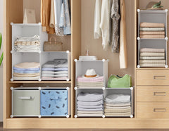 HOMIDEC rangement avec bacs montrant organisation quotidienne efficace