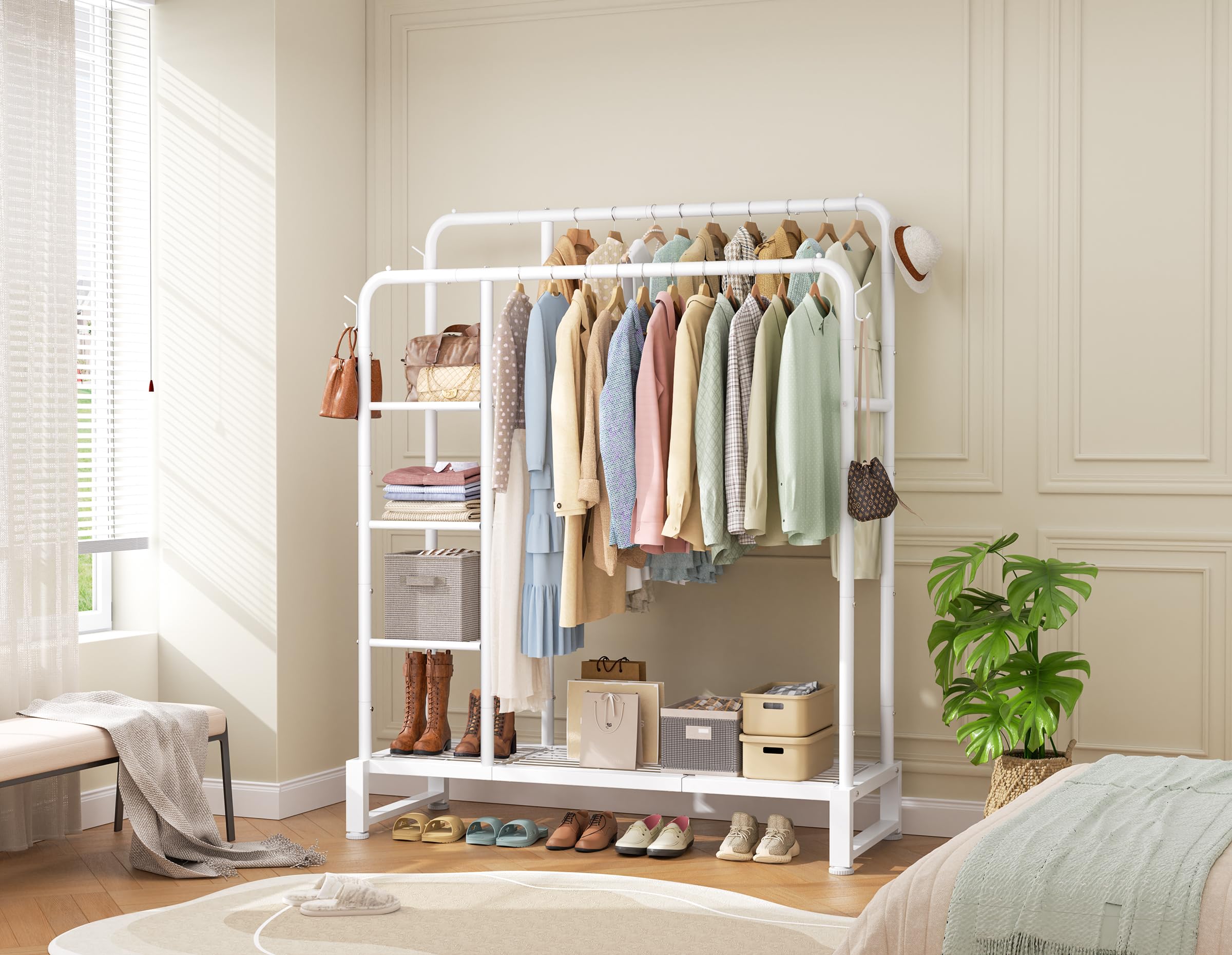 HOMIDEC gros plan tringles haute et basse, organise longueurs