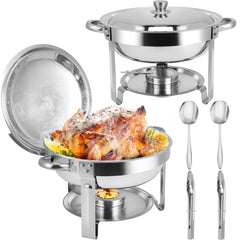 Homiesetify vue avant du lot de deux chafing dishes offrant service professionnel