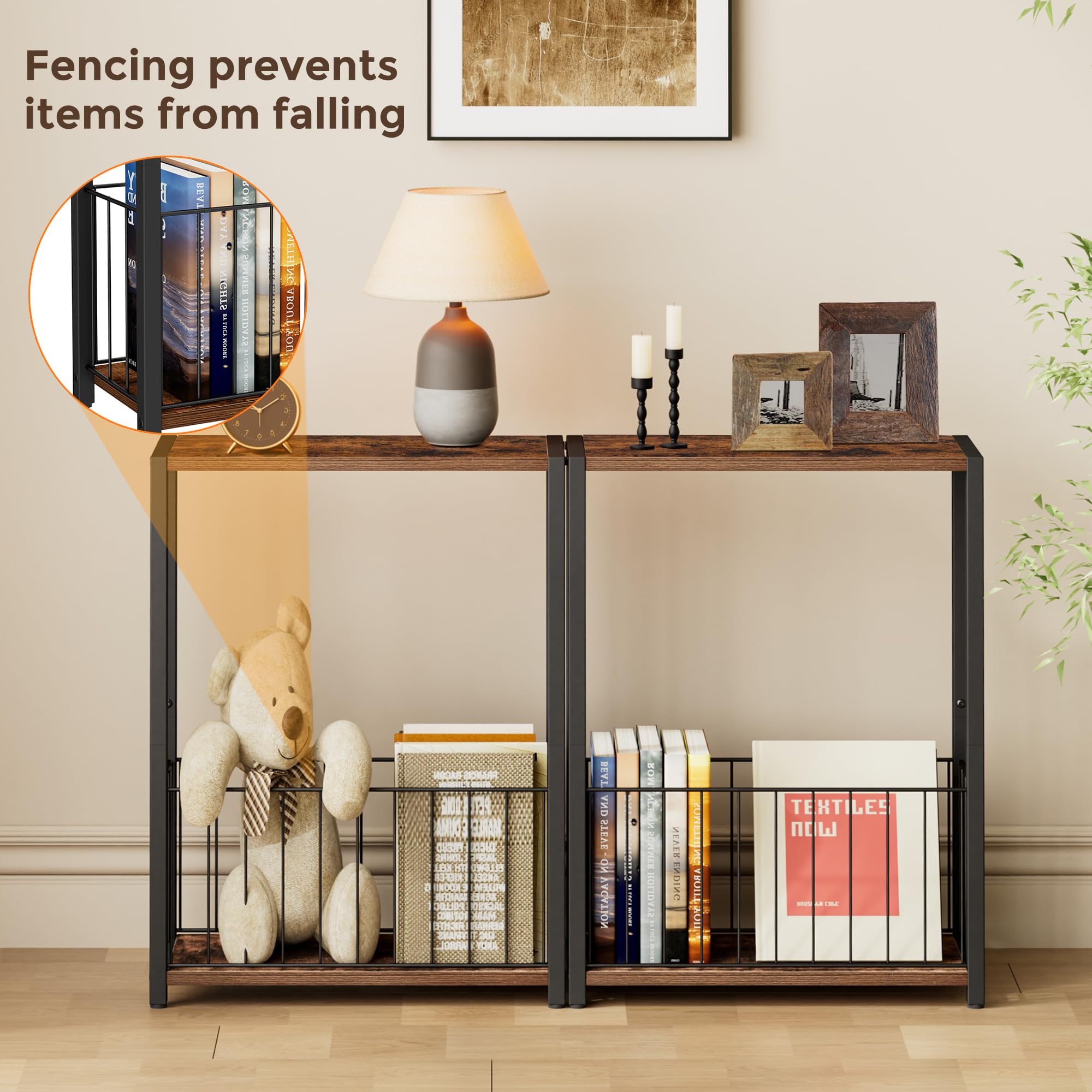 Homleke panier en fer amovible pour organiser magazines facilement